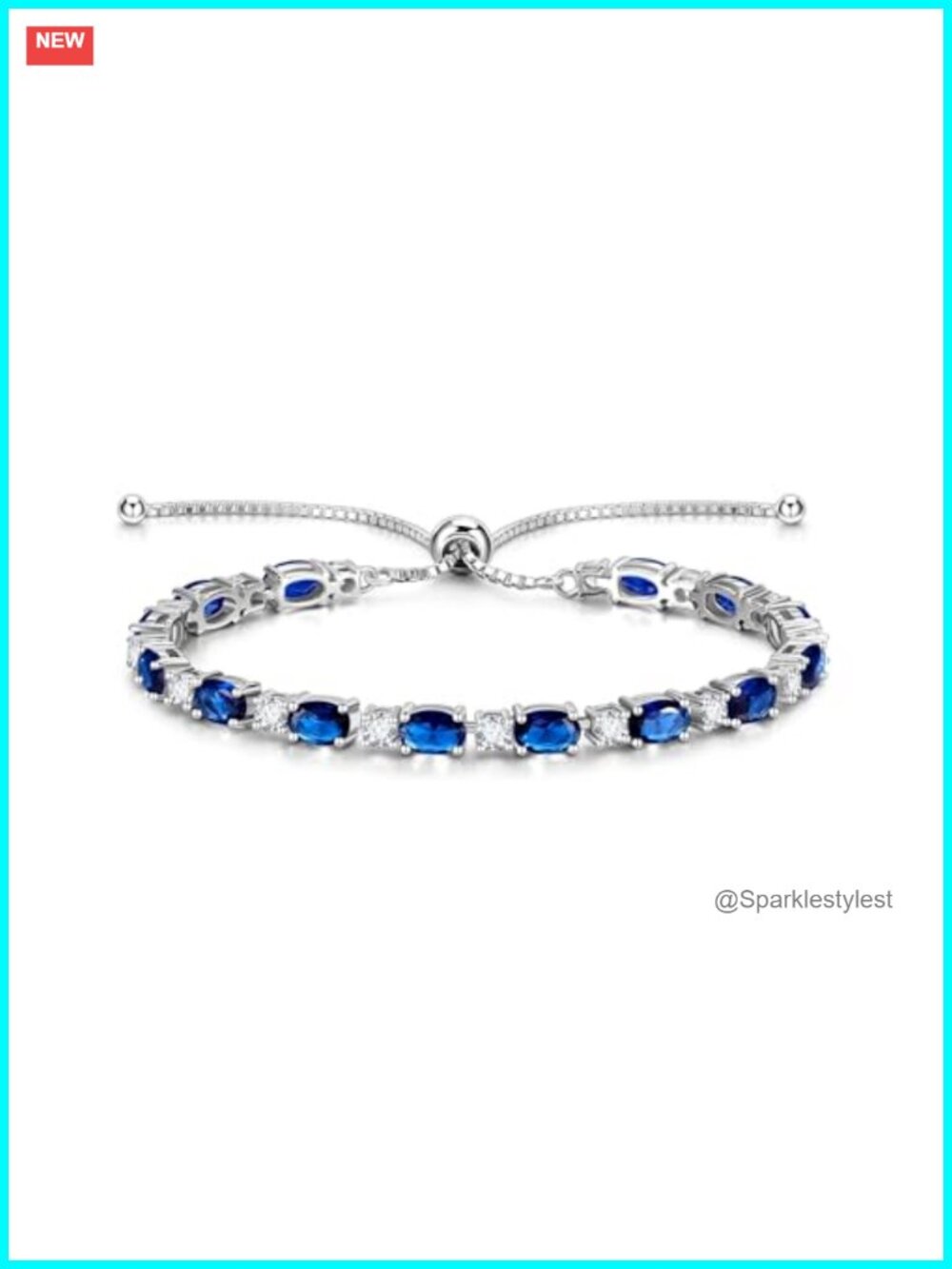 Sterling Silver Birthstone Tennis Bracelet Adjustable Bolo Fine Jewelry